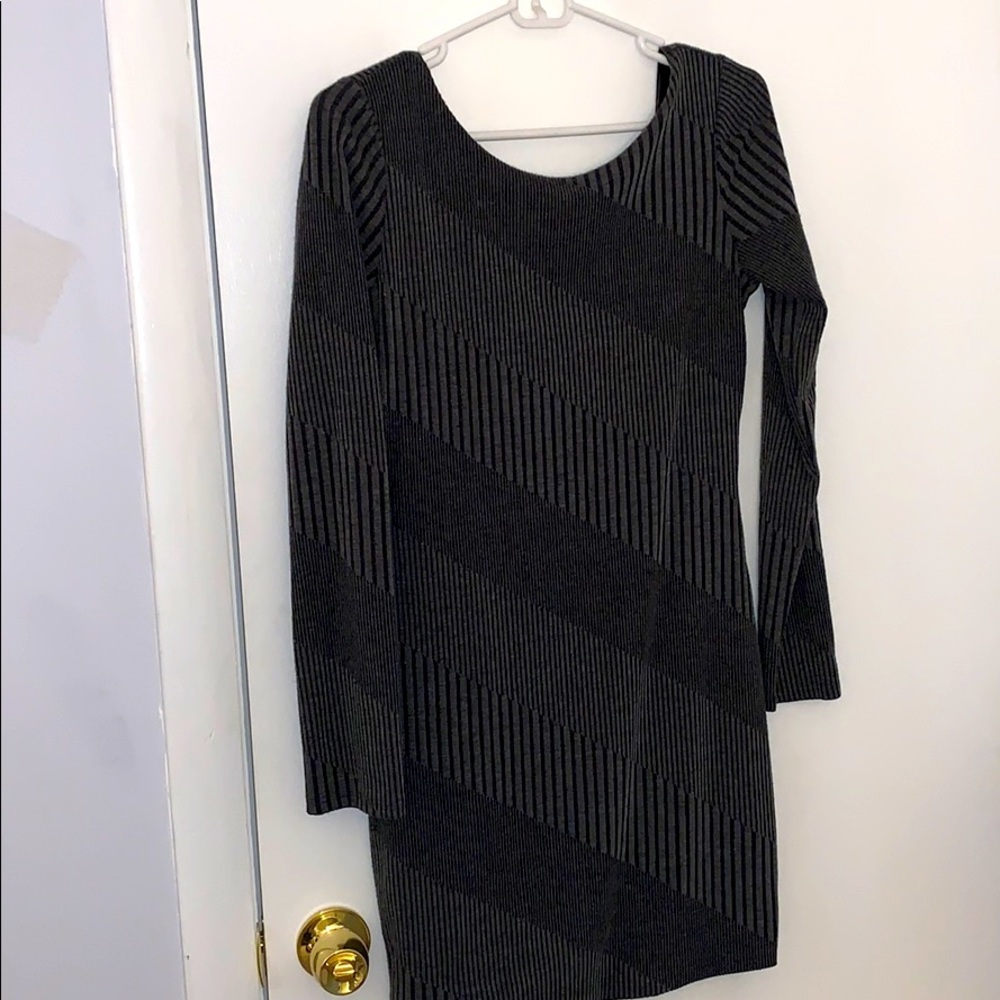Striped formfitting long sleeve dress